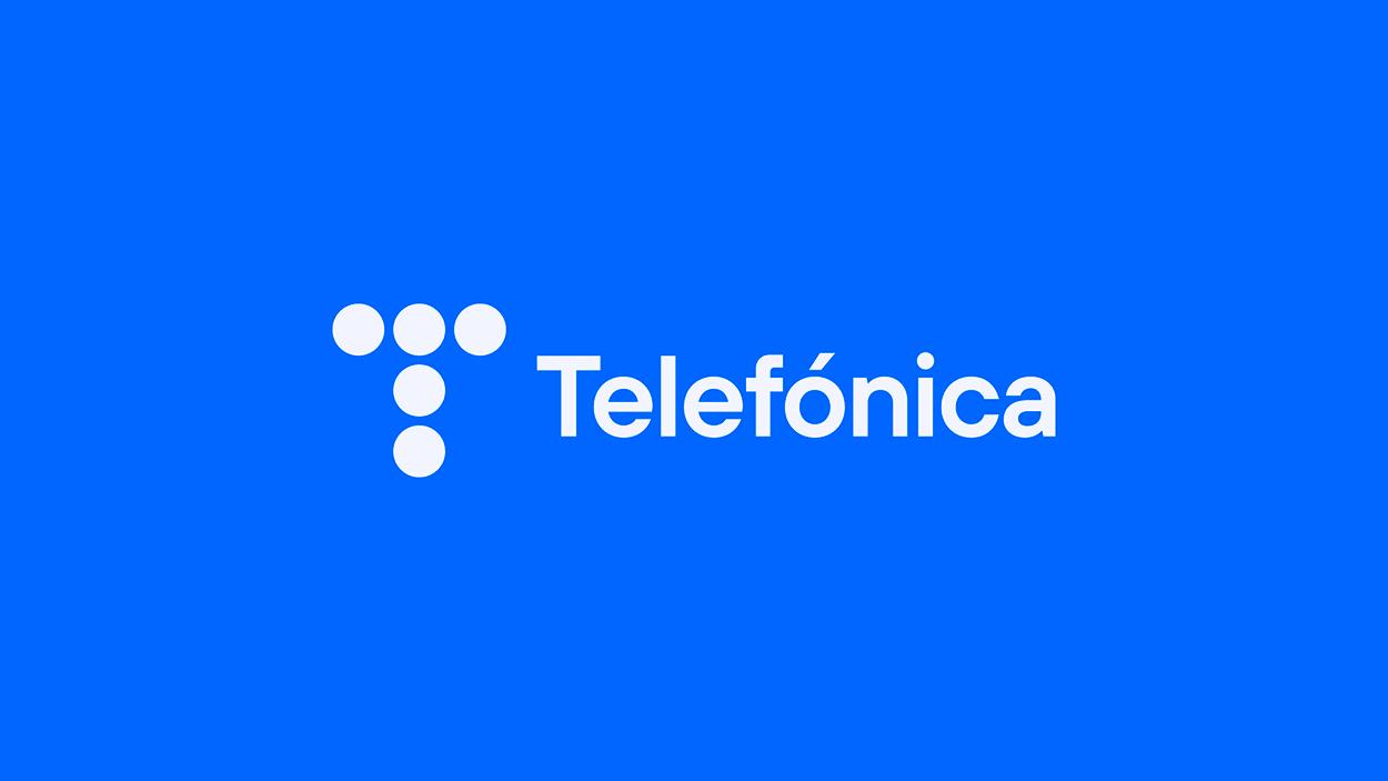 White on blue telefonica logo