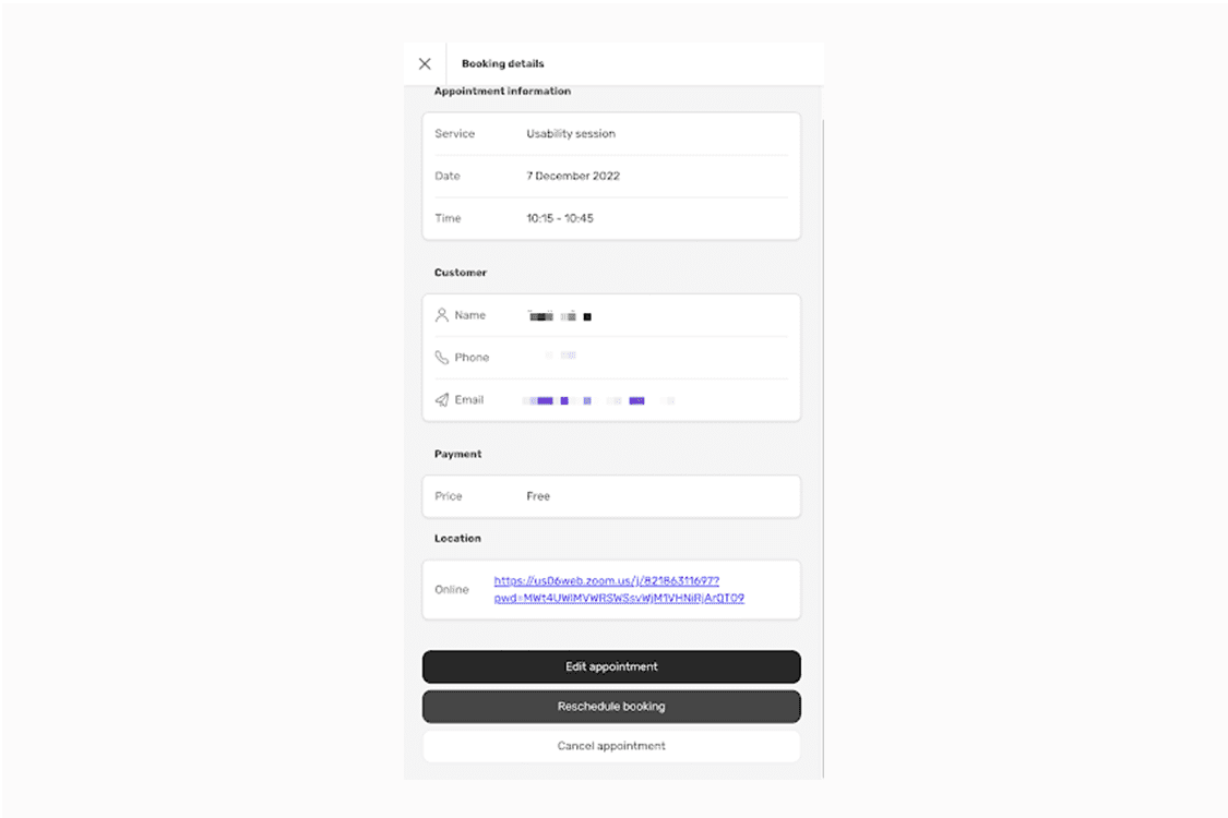 BaseKit bookings reschedule button