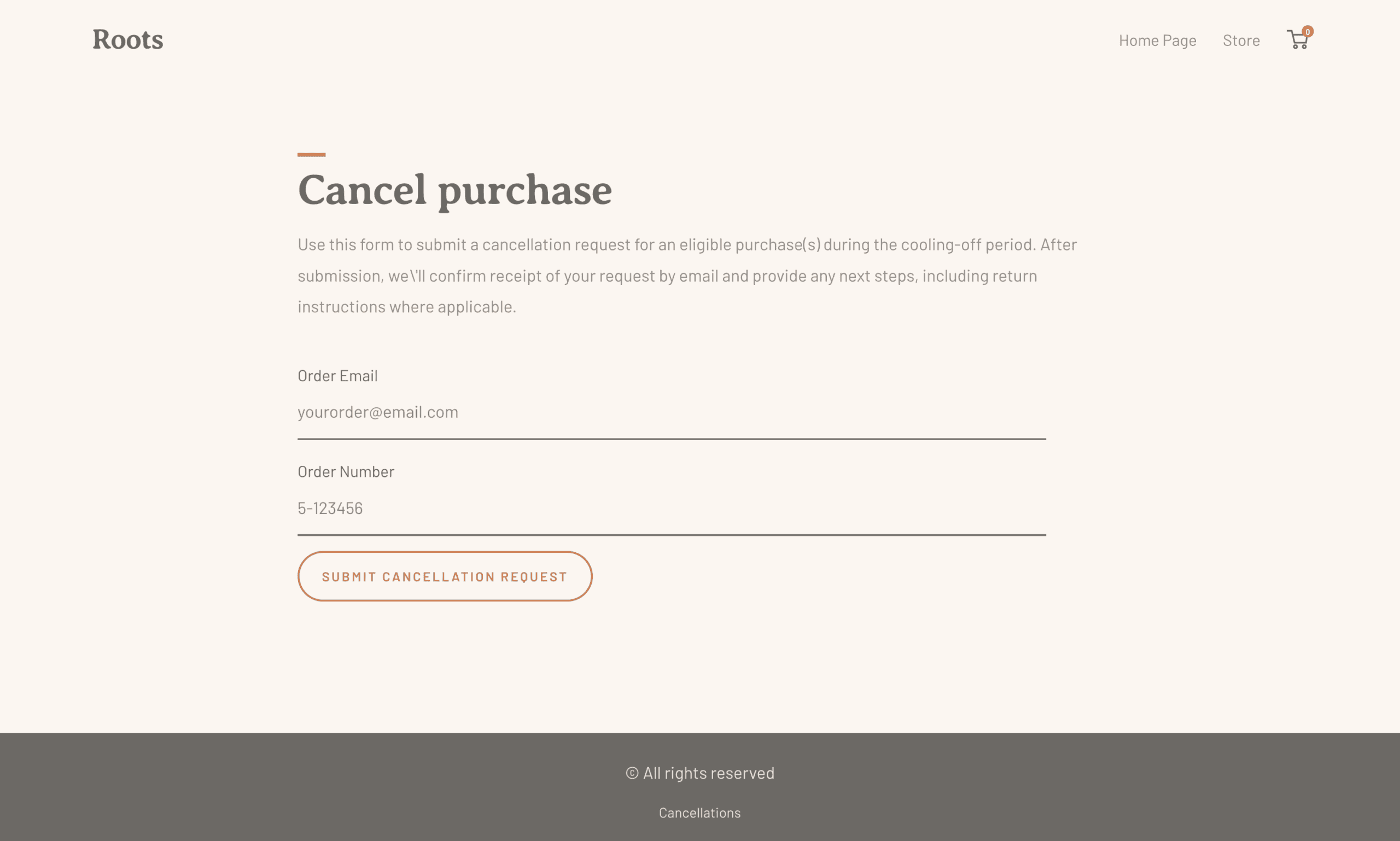 EU-compliant store cancellation flow